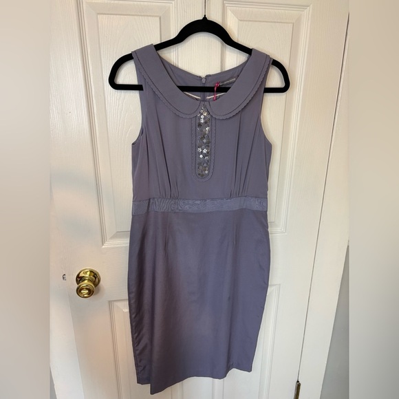 NWT Boden Limited Edition Silk Sheath Dress | Size 6 | Frosted Grey Lavender - Picture 1 of 12